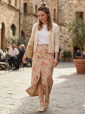 100% Cotton Floral Maxi Skirt Eddie Bauer
